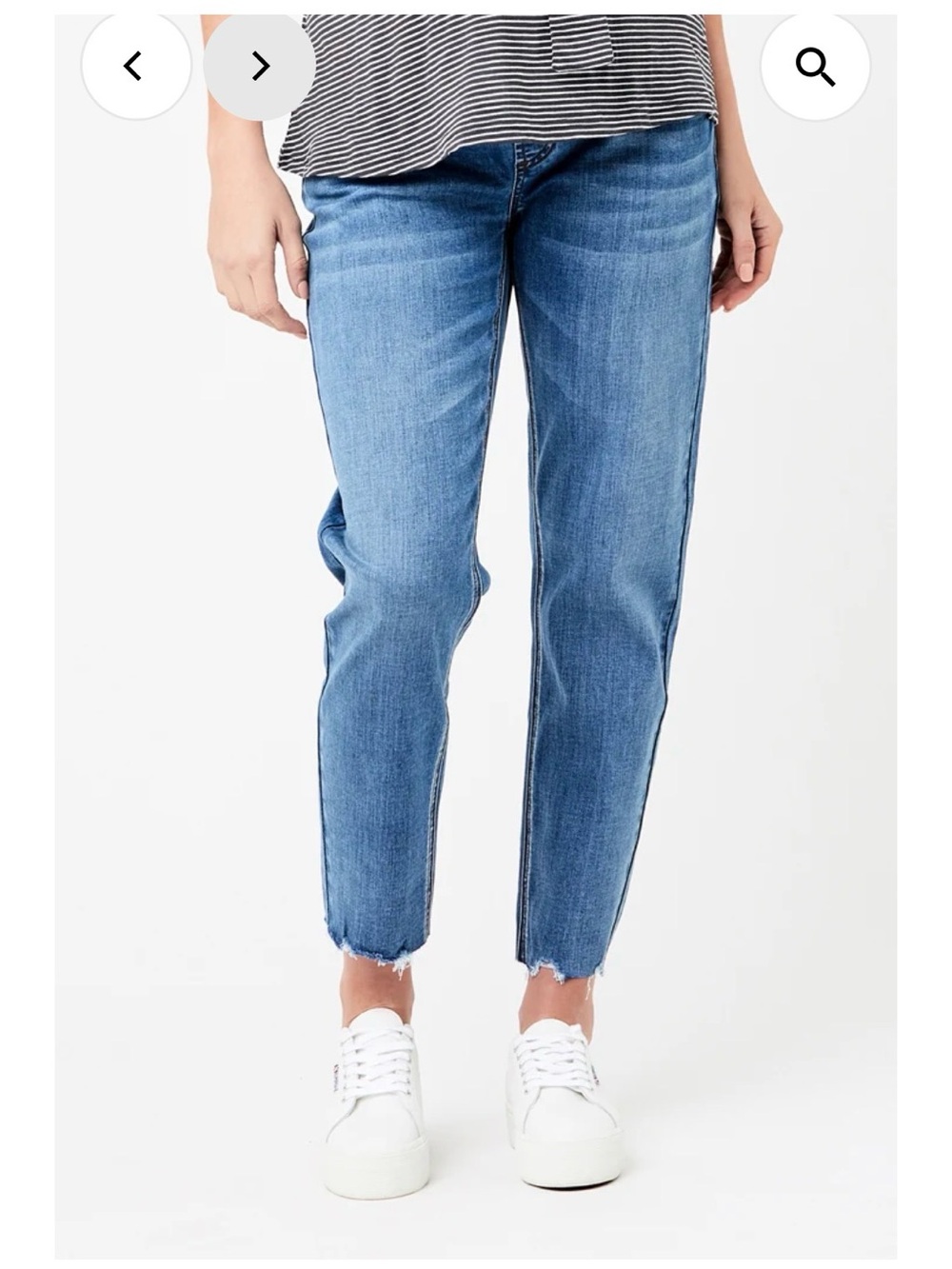 👖 Maternity Straight-Leg Raw Edge Jeans